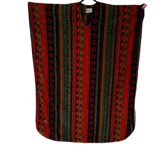 Ruth Norman Saks Fifth Ave vintage 80s caftan red/green Christmas colors - Picture 3 of 5